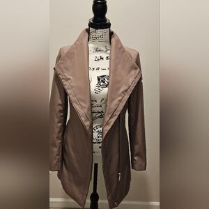 Chic Brown Open Front Jacket
